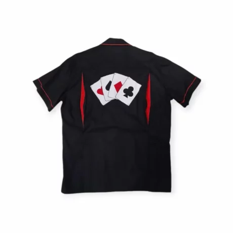 Chemise bowling noire carré d’as dos
