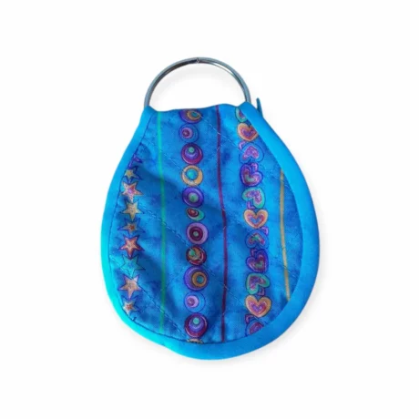 Porte-clés turquoise bord bleu