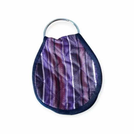 Porte-clés violet à rayures