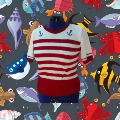 Pull manches courtes ancres marines
