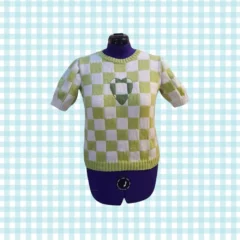 Jumper vert à damier avec un cœur face