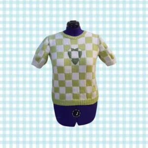 Jumper vert à damier avec un cœur face