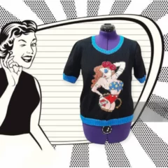 Pull à manches courtes pin up