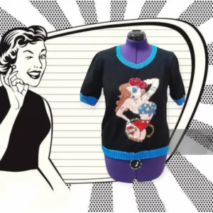Pull à manches courtes pin up