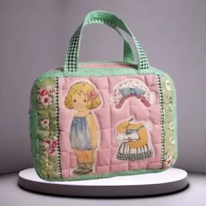 Valisette kawaii verte et rose décor