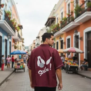 chemise bowling bordeaux strike décor