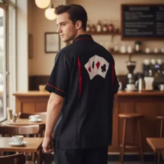 Chemise bowling noire carré d'as décor