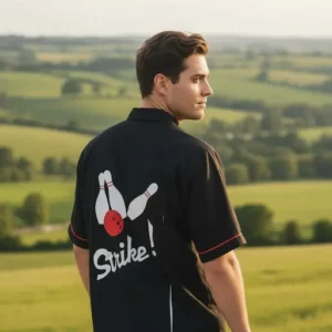 chemise bowling noire strike décor