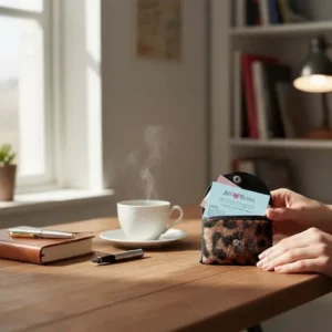 porte cartes de visite léopard décor