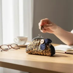 porte-monnaie léopard décor