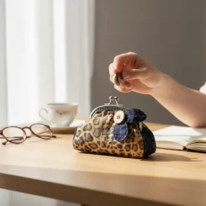 porte-monnaie léopard décor