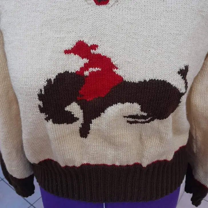 Pull à manches longues rodéo motif face