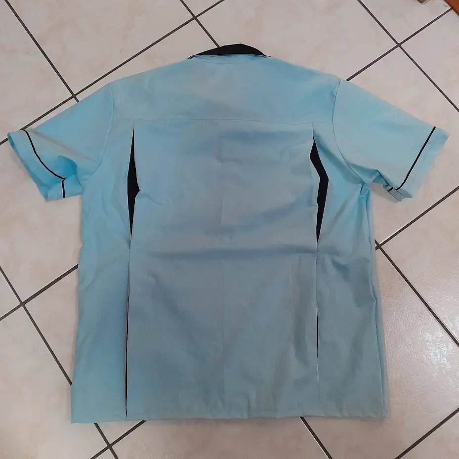 chemise bowling ciel avec losanges dos