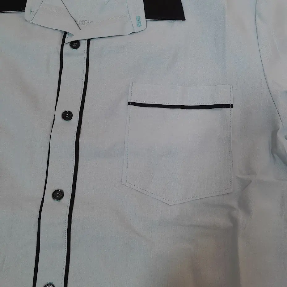 chemise bowling ciel avec notes détail