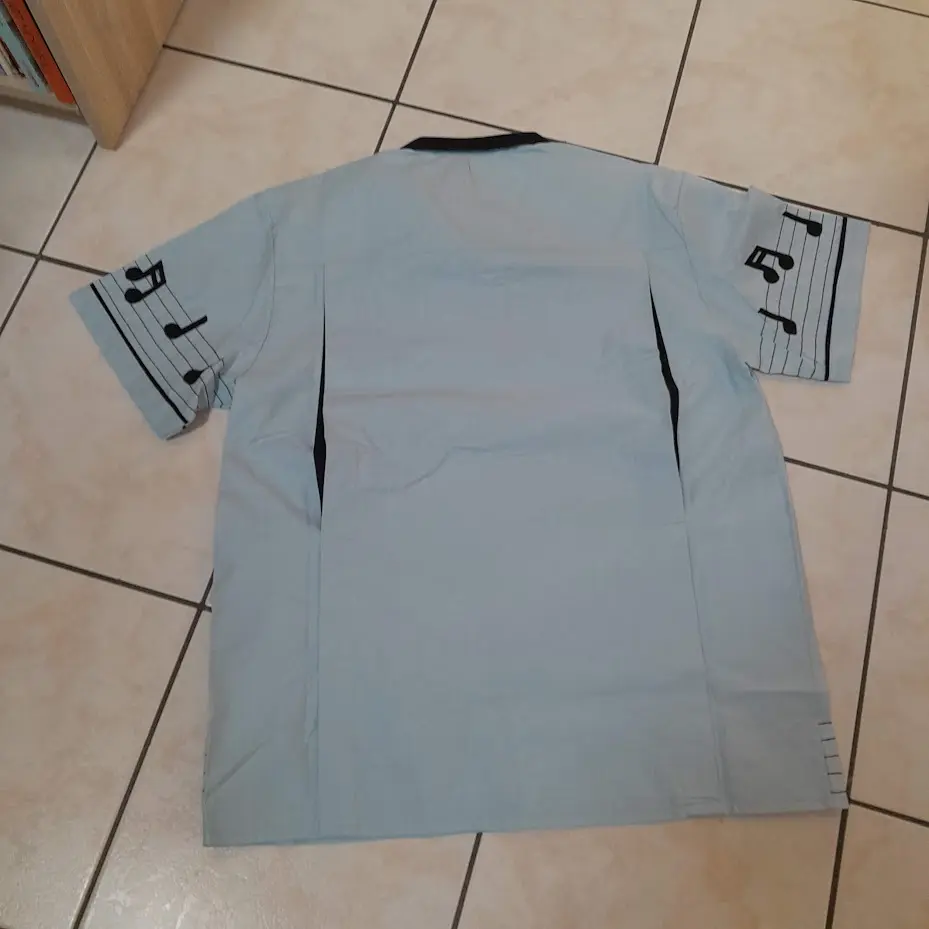 chemise bowling ciel avec notes dos