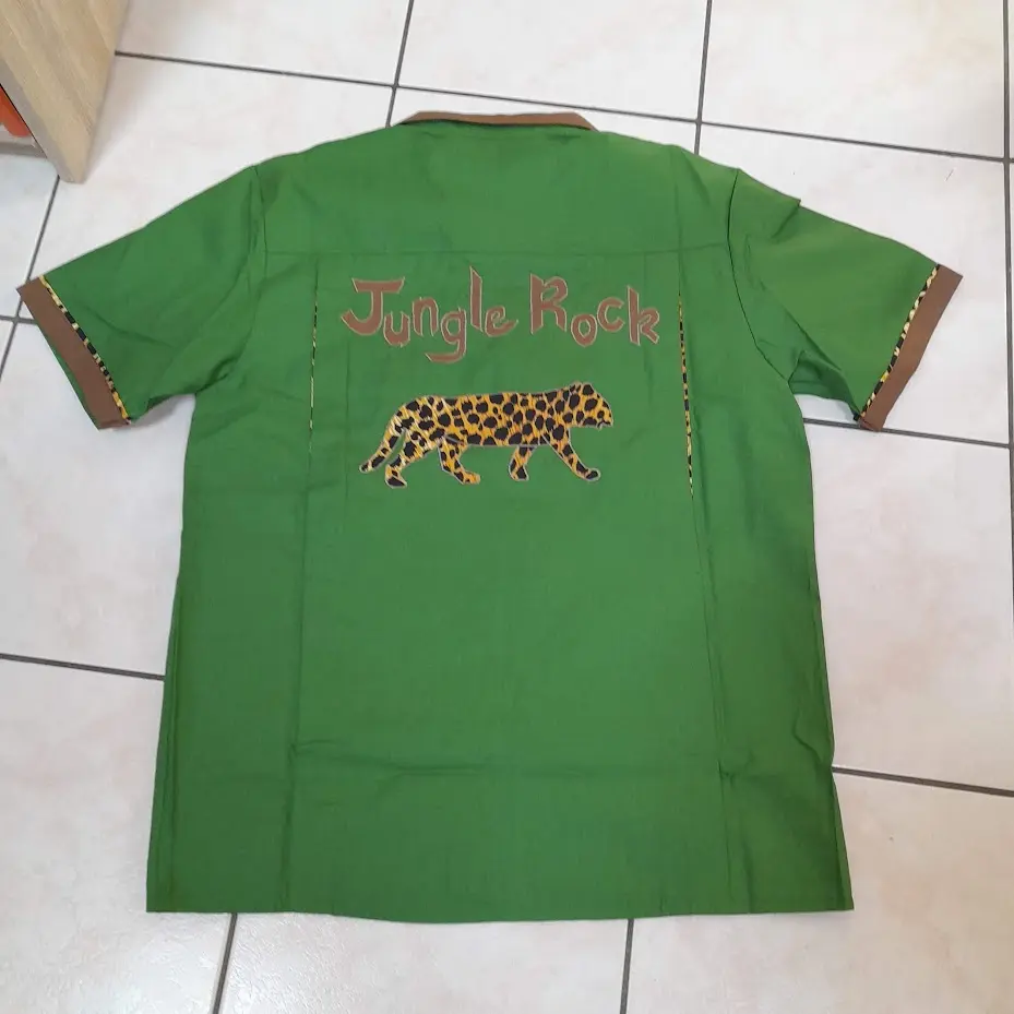 chemise bowling jungle rock verte dos