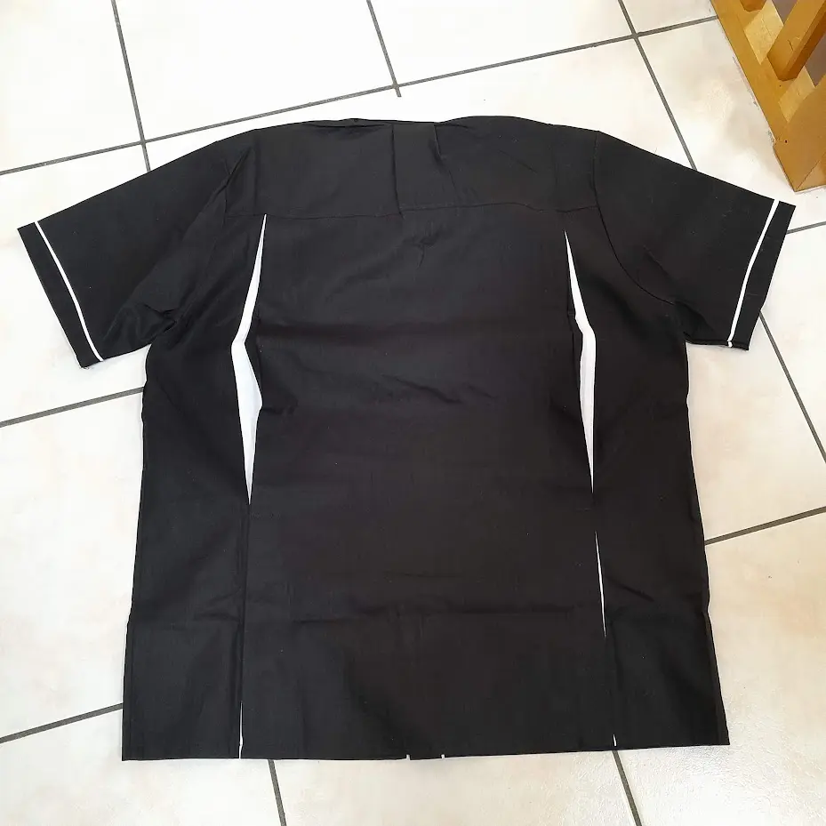 chemise bowling noire avec losanges dos
