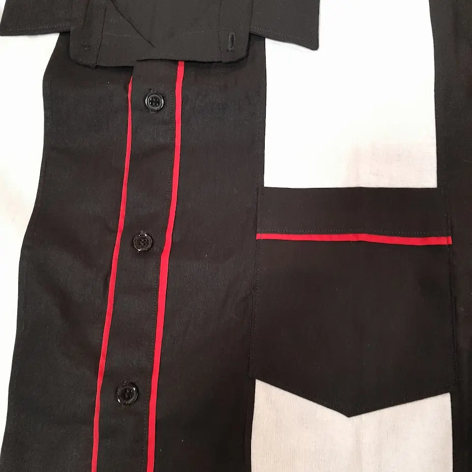 chemise bowling strike noire détail