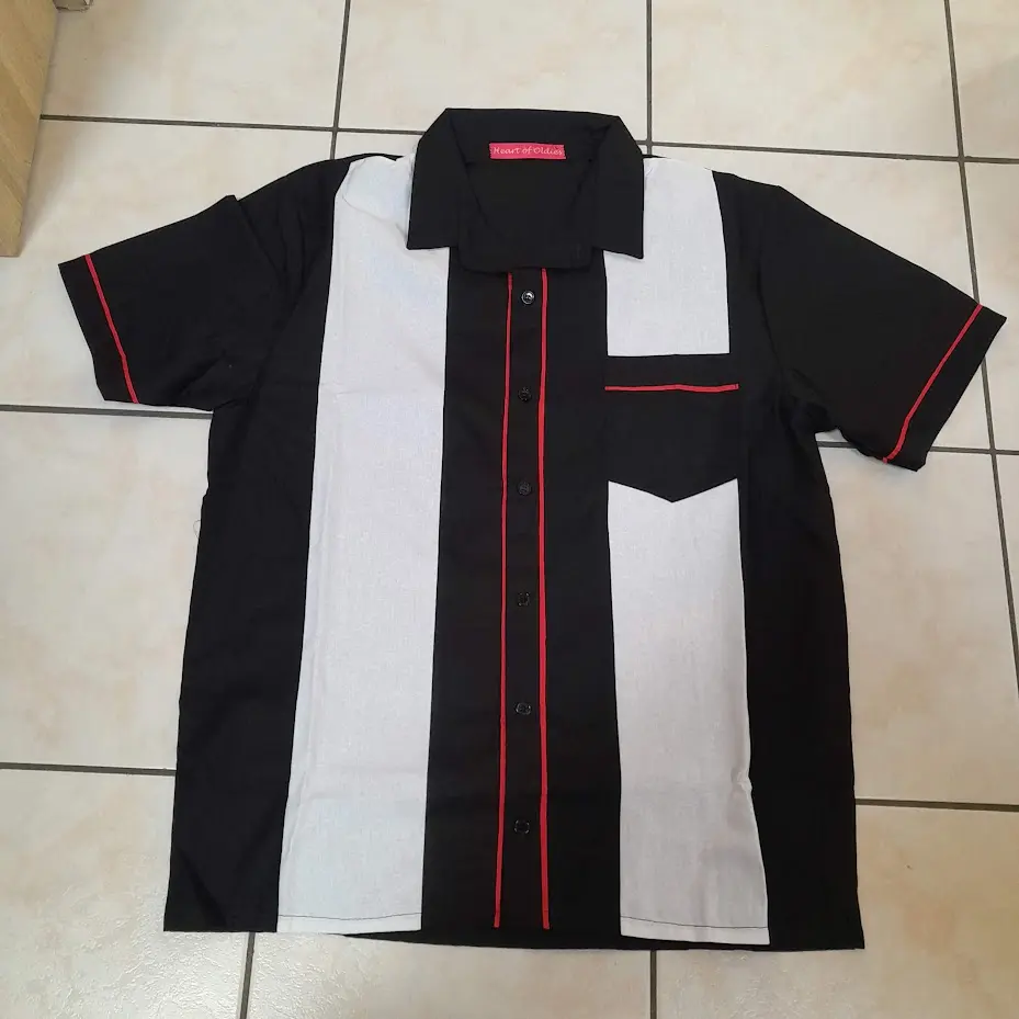 chemise bowling strike noire face