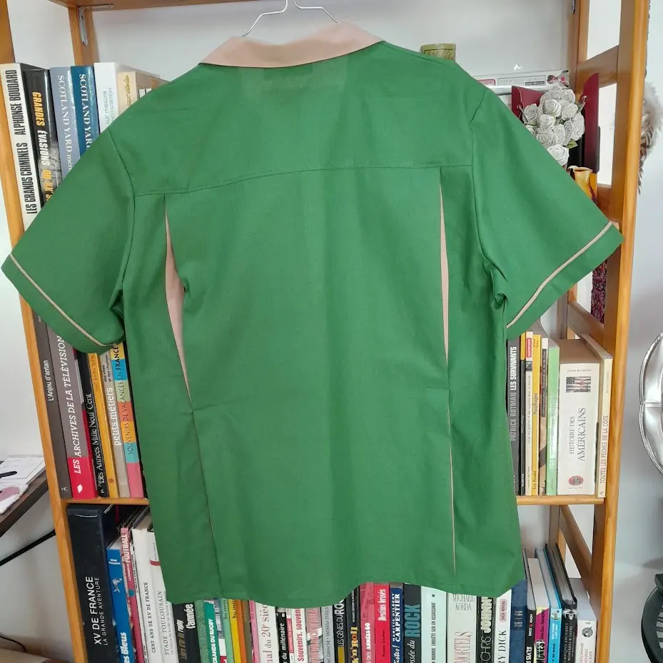 chemise bowling verte avec losanges dos