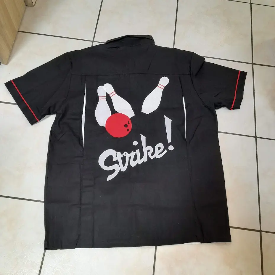 chemise bowling strike noire dos