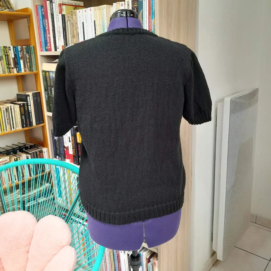 pull à manches courtes atomic rouge et turquoise dos